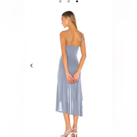 Lovers And Friends Aniyah Dress Hydrangea Blue soft slip Revolve Sz S Flaw - Picture 3 of 12